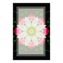 White Flower Blank Stationery