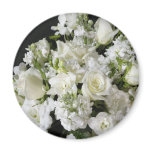 White Flower Bouquet Refrigerator Magnets