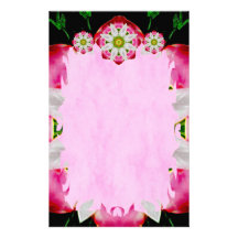 White Flower Flame Stationery