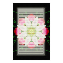 White Flower Lined Stationery