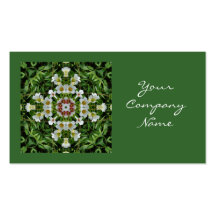 White flower pattern business card