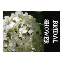 White Flower Wedding Bridal Shower Invitation