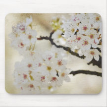 White Flowering Tree Mousepad