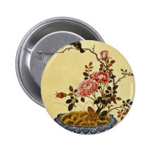 White Flowers and Birds, unknown artist flowers Pins