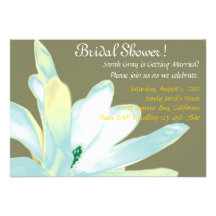 White flowers bridal shower personalised invites