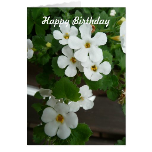 White Flowers Custom Birthday Card Template
