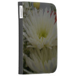 White Flowers Design Kindle Case