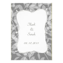 White Flowers Graphite II Invitation