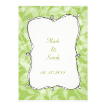 White Flowers Green II Invitation