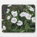 white flowers mouse mat