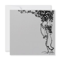 White Flowers on a Vine Vintage Art Invitation!