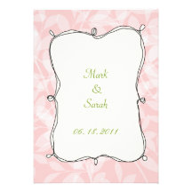 White Flowers Pink II Invitation