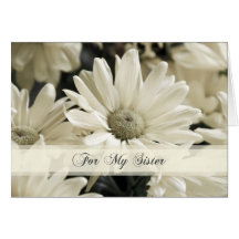 White Flowers Sister Maid of Honour Invitation Car