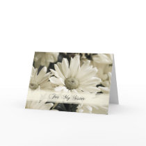 White Flowers Sister Thank You Maid of Honour Card