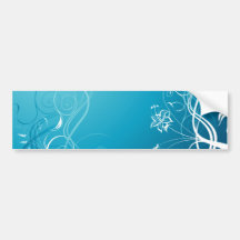 White Flowers & Vines Bumper Stickers