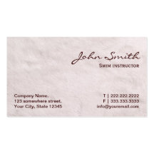 White Fur Swim Instructor Business Card