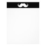 White gentleman handlebar moustache on black customized letterhead