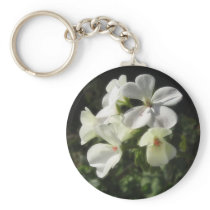 White Geraniums 1 - Simple Pleasures Key Chains