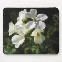 White Geraniums 1 - Simple Pleasures Mousepad