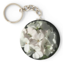 White Geraniums 2 Keychains