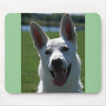 White German Shepherd Mouse Pads