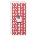 White ghost on red background rack cards
