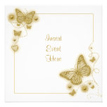 White gold butterfly elegant wedding personalized announcements