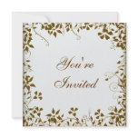 White Gold Flower All Occasion Party Announcements