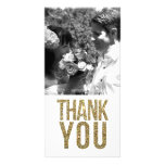 White & Gold Glitter Thank You Photo Cards photo cards