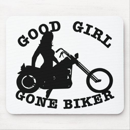 White Good Girl Biker Mouse Mats