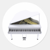 White Grand Piano: 3D Model: Sticker