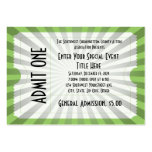 White/Green Event Ticket, Lg Business Card Size
