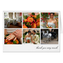 White grid collage 6 photos memories thank you greeting cards