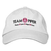 WHITE HAT - Team Piper Embroidered Hat