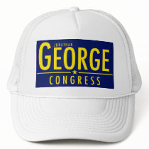 White Hat with Blue Logo