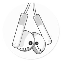 White Headphones Sticker