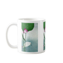 White heron and lotus by Baison, Ukiyoe Mugs