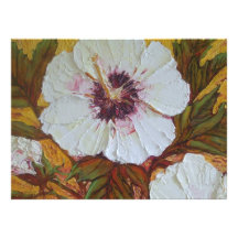 White Hibiscus Party Invitation