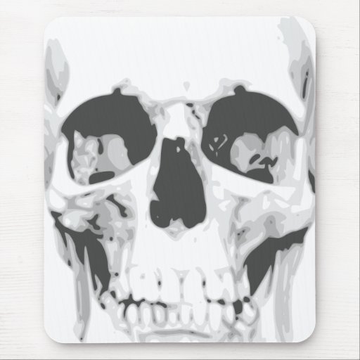 White Horror Skull Mouse Mat