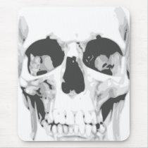 White Horror Skull Mouse Mat
