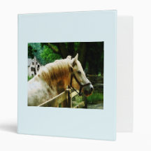 White Horse Closeup 3 Ring Binders
