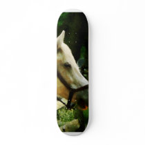 White Horse Closeup Custom Skateboard