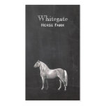 White Horse Equestrian Rustic Black Business Card
