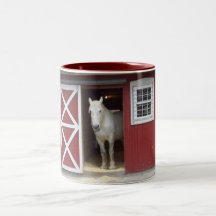 White Horse In Red Bard Coffee Mugs