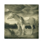 white horse woman magnets