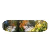 White House by Lake in Autumn Skate Boards