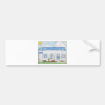 White House with Blue Roof Bumper Stickers