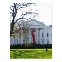 White House World AIDs Day Ribbon Postcard