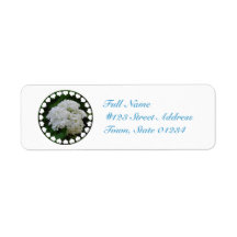 White Hydrangea Mailing Labels