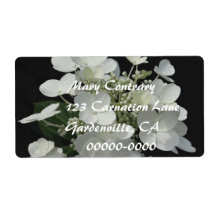 White Hydrangea "Still Life" Shipping Label
